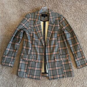 LIVERPOOL BOYFRIEND BLAZER WITH PATTERN Black/Cinnamon Plaid